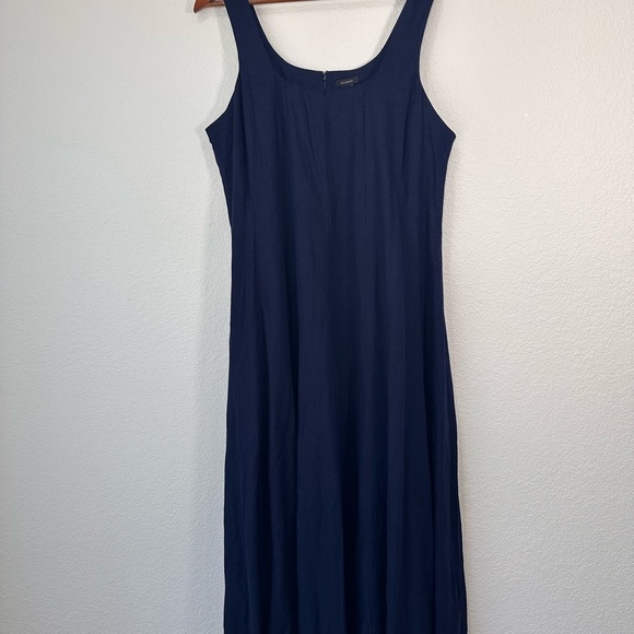 NWOT Halogen Linen Blend Navy Blue Sleeveless Dress Women's Size Large - Picture 1 of 8